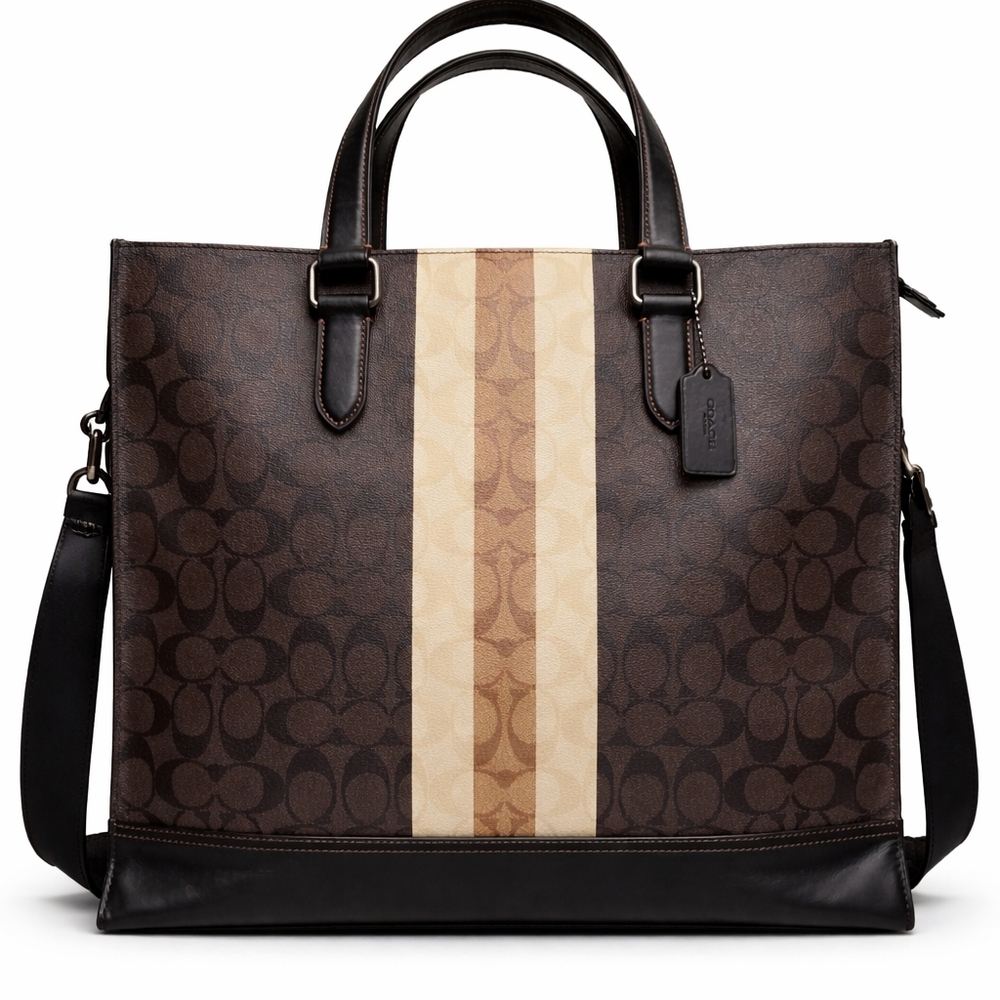 Coach Graham Tote Bag Signature Canvas Leather